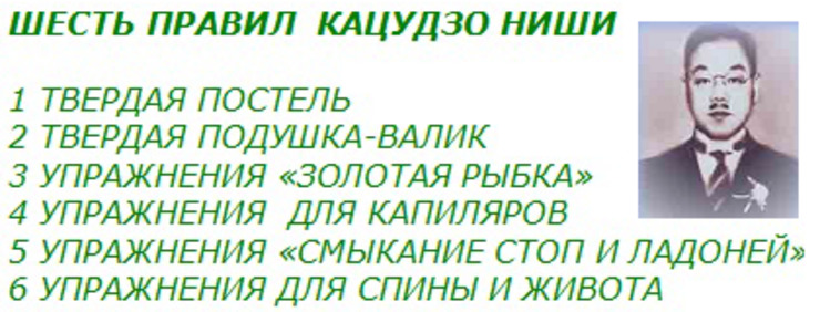 Золотые правила здоровья от Кацудзо Ниши